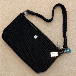 Lina black crochet purse